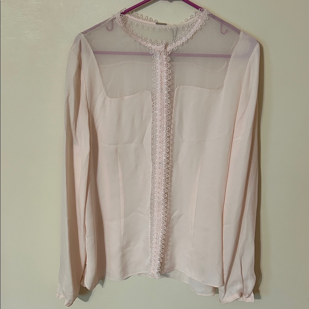Elie Tahari Coretta 100% silk Blouse L NWT